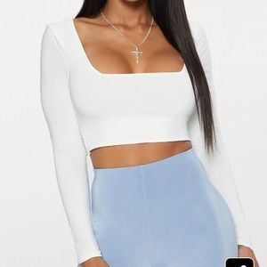 PrettyLittleThing white crop top